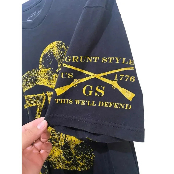 Grunt Style Gadsden Black Gold Snake Tracks Crew Neck T-Shirt Size Large - Picture 4 of 4